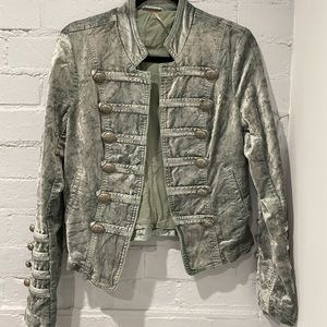 Free People Fitted Military Jacket, Small, Moss